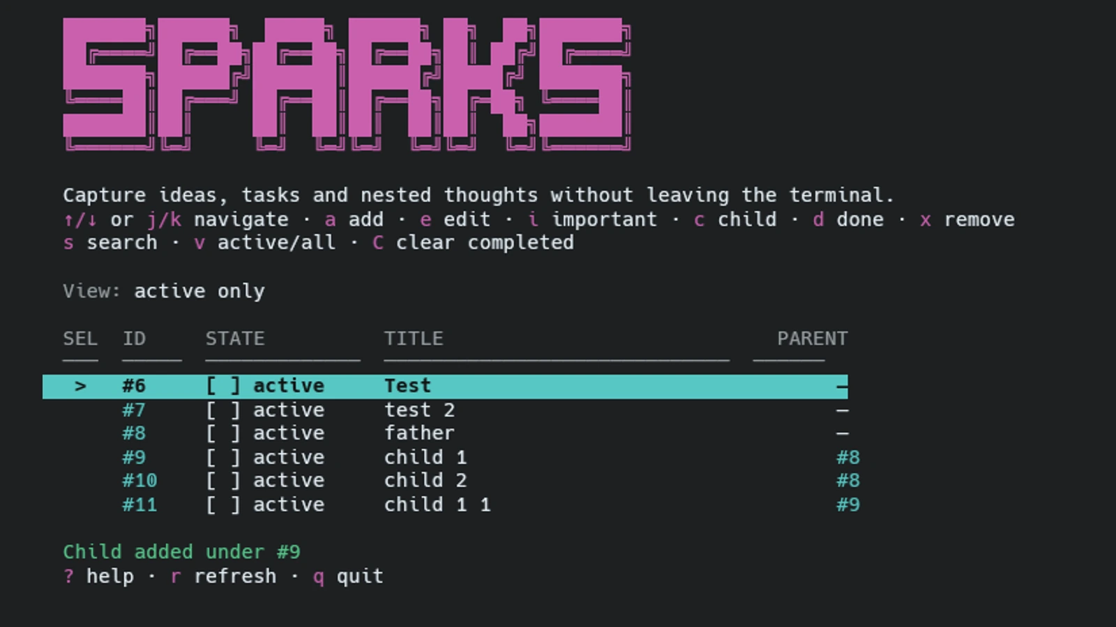 Vista previa de sparks